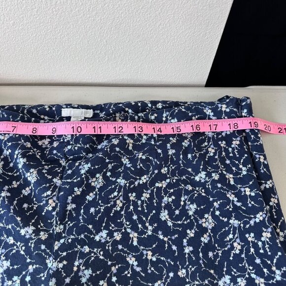 J. Jill Ditsy Floral Straight Leg Cotton Pants Size 16 Tall Blue Office Casual - Picture 11 of 13